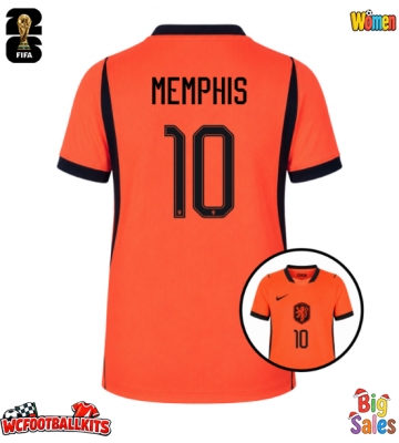 Netherlands Memphis Depay #10 Replica Home Stadium Shirt for Women World Cup 2026 Short Sleeve